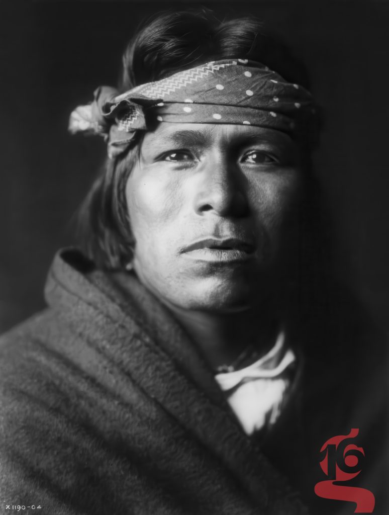 An Acoma Man — portrait d’un homme Acoma par Edward S. Curtis, vers 1905