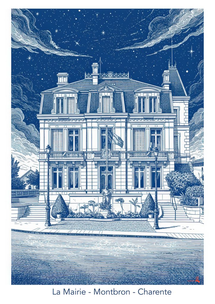 Montbron sous les étoiles – illustration de la mairie de Montbron en Charente