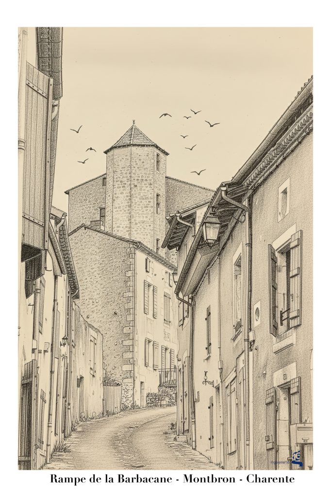 Illustration de la Rampe de la Barbacane dans le vieux Montbron en Charente
