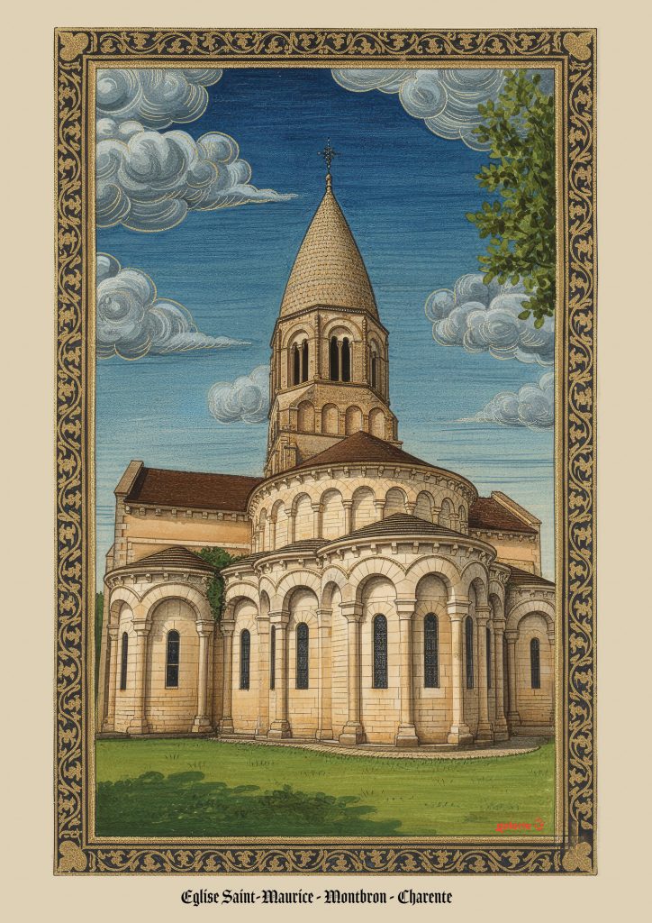 Saint-Maurice, lumière romane – illustration de l’église Saint-Maurice de Montbron en Charente