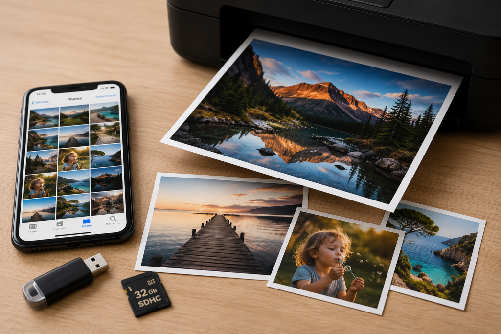 Tirage de photos depuis smartphone, clé USB et carte mémoire à Galerie16 Montbron