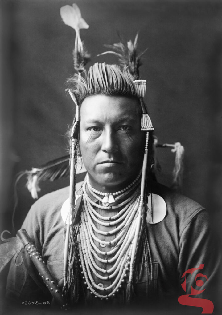 Swallow Bird, homme Apsaroke photographié par Edward S. Curtis vers 1908